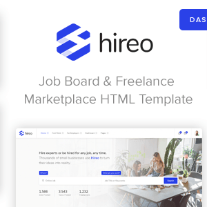 Hireo – Job Board & Freelance Services Marketplace HTML Template